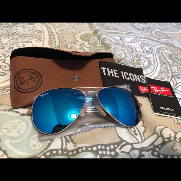 Ray-Ban metal blue lens Aviator Sunglasses - Picture 6 of 8